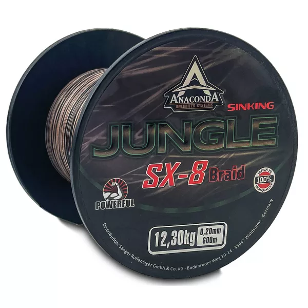 Anaconda Jungle SX-8 Kamuflázs 0,22mm 600m Süllyedő Fonott Főzsinór