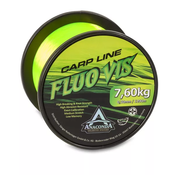 Anaconda Fluovis Green Carp Line Zöld 0,36mm 1200m Monofil Főzsinór