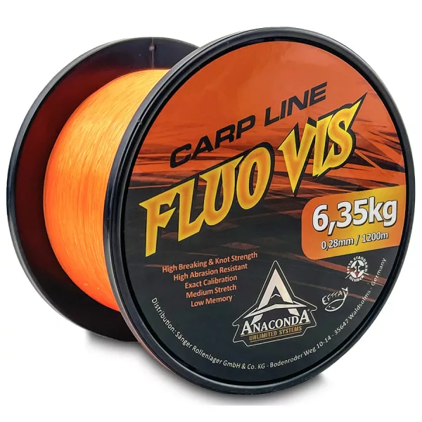 Anaconda Fluovis Orange Carp Line Narancssárga 0,40mm 1200m Monofil Főzsinór