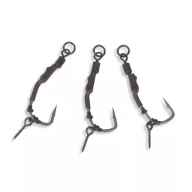  Anaconda Piercer Ronnie Rig Curve Shank 4 Füles, Szakállas Szerelt Pontyozó Horog 3db