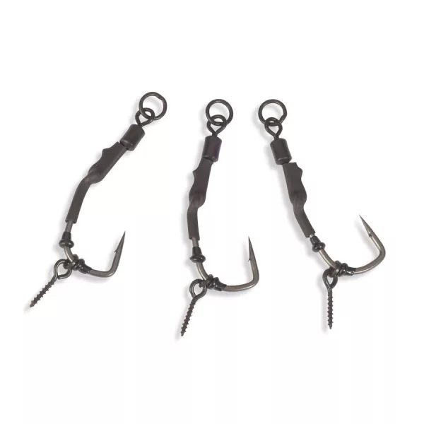Anaconda Piercer Ronnie Rig Curve Shank 4 Füles, Szakállas Szerelt Pontyozó Horog 3db