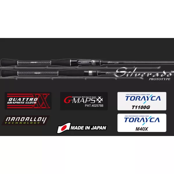 Graphiteleader Silverado Prototype 20GSILPC-762ML-HS Cast Fast 2,29m 3-15gr Lansetă de spinning din 2 bucăți