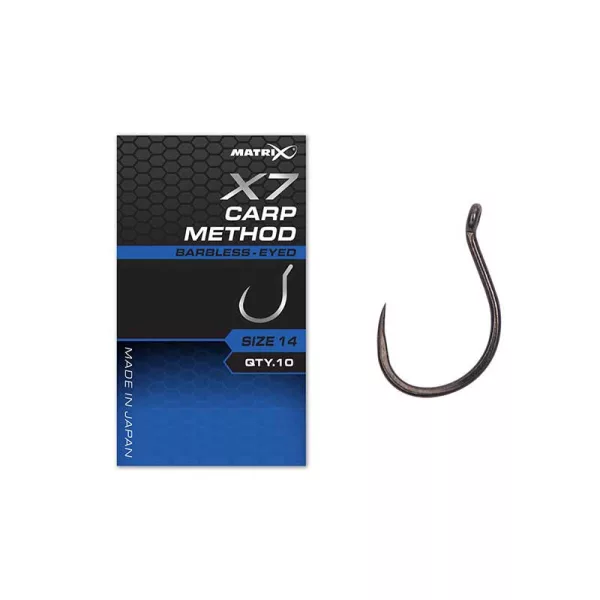 Matrix X7 Carp Method 14 Cârlig fără barbă, cu ochi, 10 buc