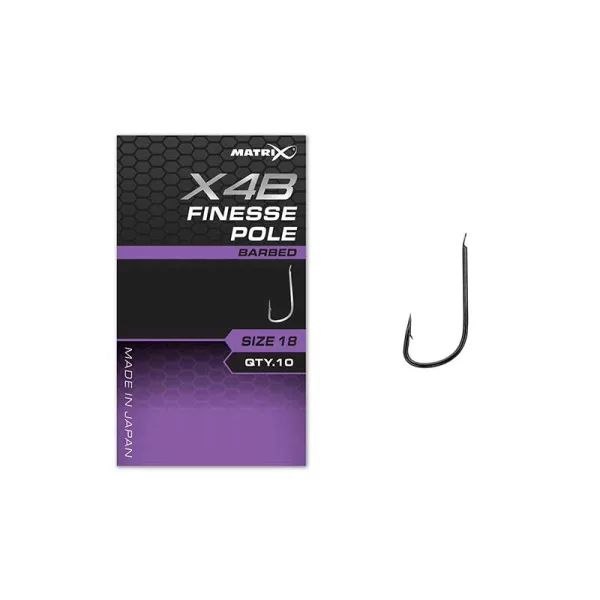 Matrix X4B Finesse Pole 18 Barbed Cârlig cu paletă, cu barbă 10 buc