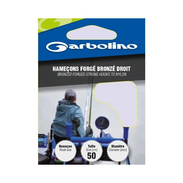 Garbolino Bronzed Forged Strong Hooks To Nylon 6 cârlige cu spatulă, cu barbă, prelegate din monofilament 10 buc