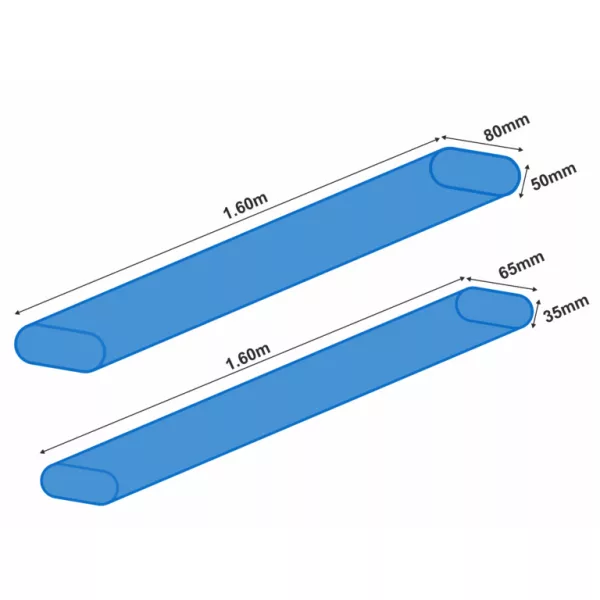 Garbolino TUBE PROTECTION OVAL tub de transport 1,6m x 50x80mm
