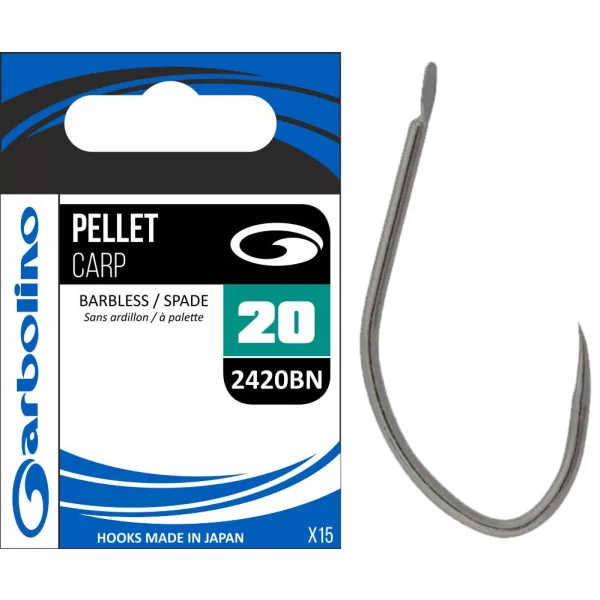 Garbolino - COMMERCIAL MATCH HOOKS - PELLET CARP 2420BN - BARBLESS 12 cârlige