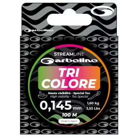   Garbolino - STREAMLINE TOC TRI-COLORE HAUTE VISIBILITE - 100M - Fir principal - Fir monofilament - Fir de păstrăv