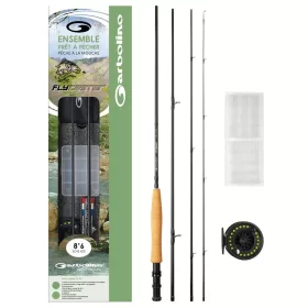   FLY COMBO 86 - #4/5 - ROD + REEL + FLY LINE + BOX + 6 FLIES + CONICAL RIG + LINE CUTTER + NYLON SPOOL Undiță de pescuit la muscă