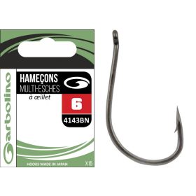   Garbolino - STREAMLINE TROUT HOOKS 4143BN - Cârlig offset pentru spinning - Cârlig pentru păstrăv - Cârlig cu barbă, Cârlig cu ochi