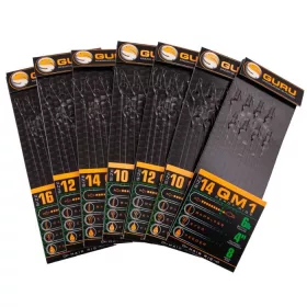   GURU QM1 STANDARD HAIR READY RIGS 4 Size cârlig QM1 legat (10 - 0.19MM)