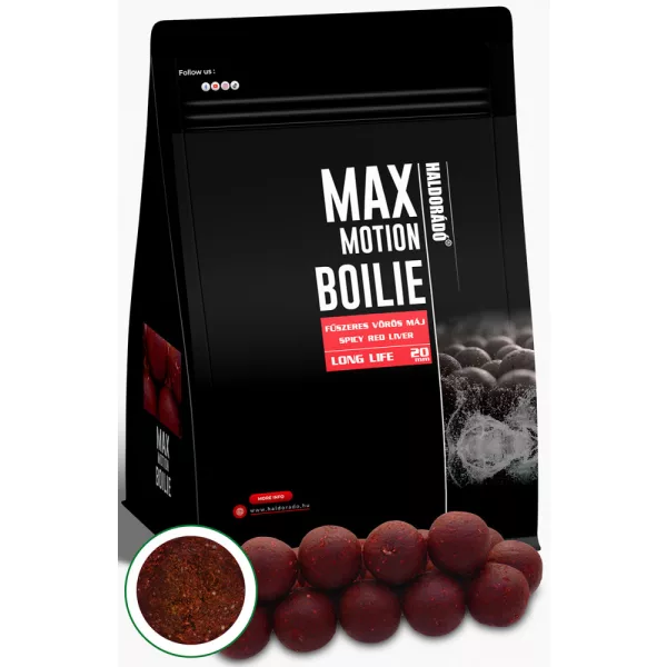 Haldorádó Max Motion Boilie Long Life Ficat Roșu Picant 800gr 20mm Bojli
