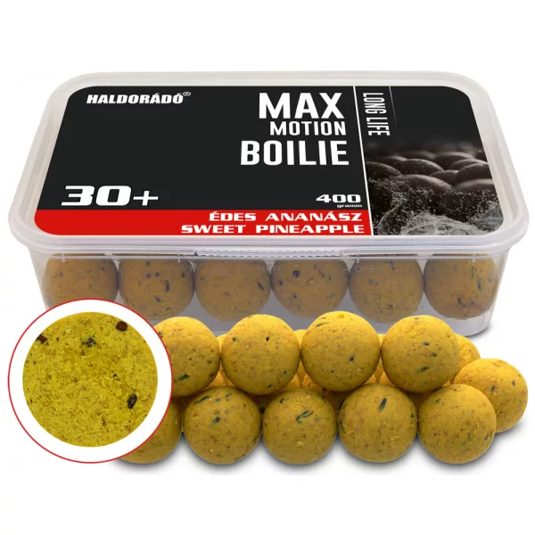 Haldorádó Max Motion Boilie Long Life Ananas Dulce 400gr 30mm Boilie