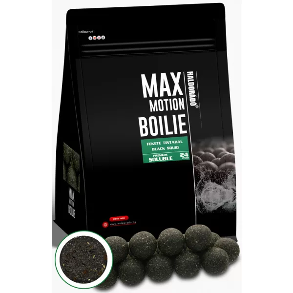 Haldorádó Max Motion Boilie Premium Soluble Calamar Negru 800gr 24mm Boilie