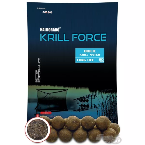 Haldorádó Krill Force Boilie Long Life 20mm Krill Natur Boilie de Nădire 700gr