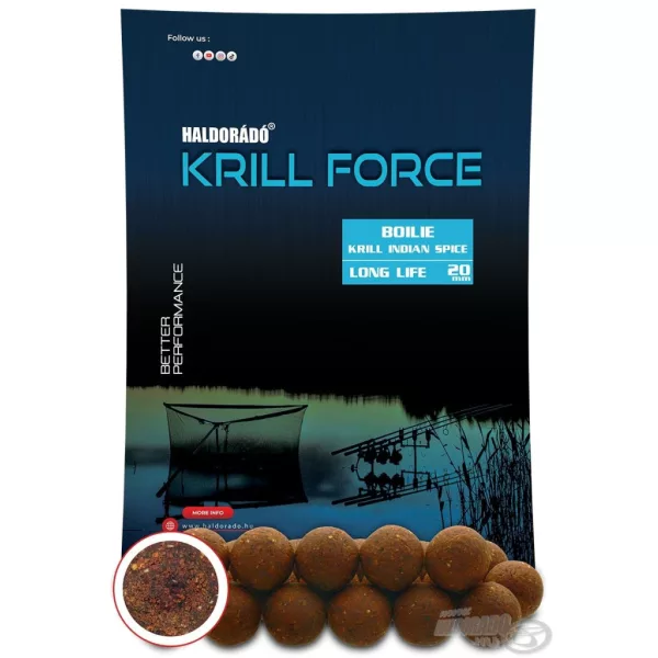 Haldorádó Krill Force Boilie Long Life 20mm Krill Indian Spice Boilie de Nădire 700gr