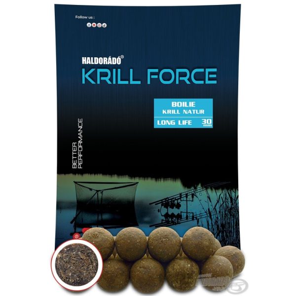 Haldorádó Krill Force Boilie Long Life 30mm Krill Natur Boili de Nădire 700gr