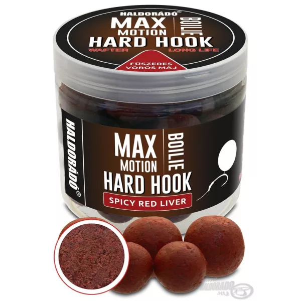 Haldorádó Max Motion Boilie Hard Hook Wafter 16, 20mm Ficat Roșu Picant Boilie Momeală 100gr