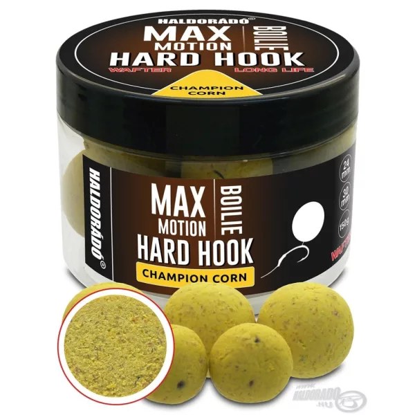 Haldorádó Max Motion Boilie Hard Hook Wafter 24, 30mm Champion Corn Boilie de Momeală 150gr