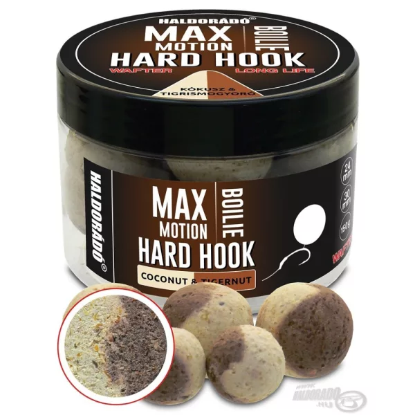 Haldorádó Max Motion Boilie Hard Hook Wafter 24, 30mm Cocos-Arahidă Tigrată Boilie de Momeală 150gr