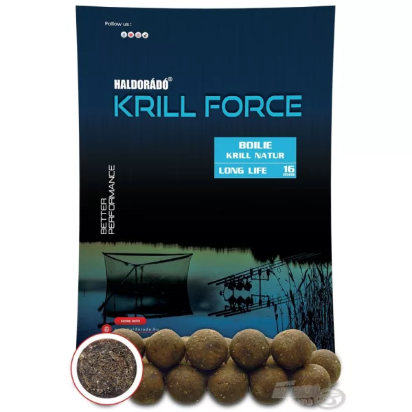 Haldorádó Krill Force Boilie Long Life 16mm Krill Natur Boili de Nădire 700gr