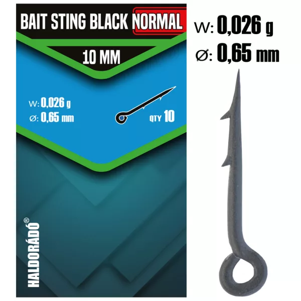 Haldorádó Bait Sting Black Normal 10mm Csalitüske 10db