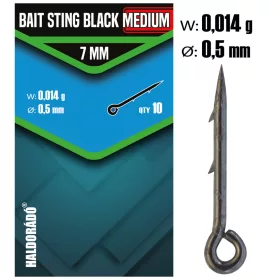 Haldorádó Bait Sting Black Medium 7mm Csalitüske 10db