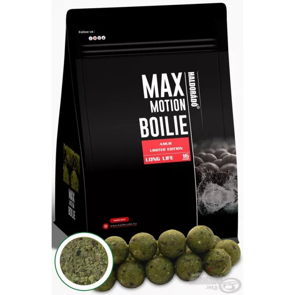 Haldorádó Max Motion Boilie Long Life Limited Edition Amur 16mm Csalizó Bojli 800gr