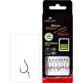   Mikado Method Feeder FC cu spin pentru momeală fără barbă 10 cu ochet, Cârlig pre-legat fără barbă 8 buc