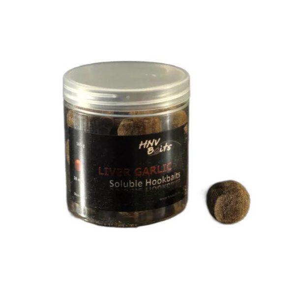 HNV Baits Liver Garlic Soluble Big Balls Hookbaits 30mm Momeală solubilă de cârlig 165gr