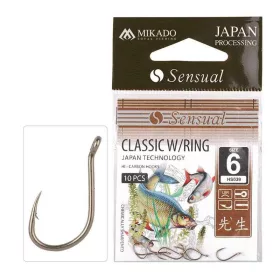   Mikado Sensual Classic 12 Cârlig de crap cu ochi, cu barbă 10 buc