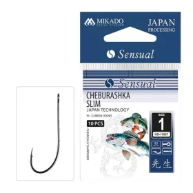   Mikado Cheburashka Slim 3/0 Cârlig cu barbă, cu un singur braț, cu ureche, pentru pești răpitori 8 buc