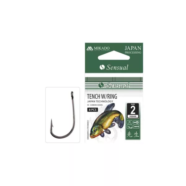 Mikado Sensual Tench W/Ring 8 Cârlig de platică cu ochi și barbă 10buc