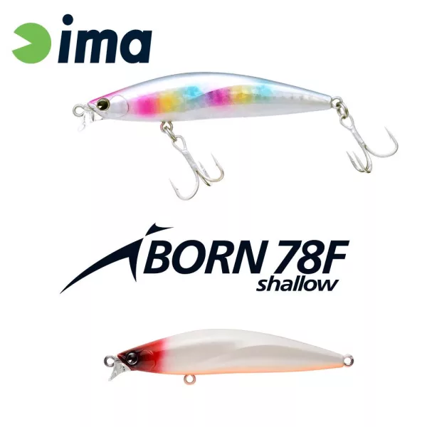 Ima iBorn 78F Shallow 7,8cm 8,5gr 002 Red Head Pearl OB Wobbler
