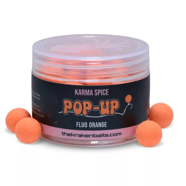 The Kraken Baits Karma Spice Fluo Orange Fűszeres 15mm Pop Up 50gr