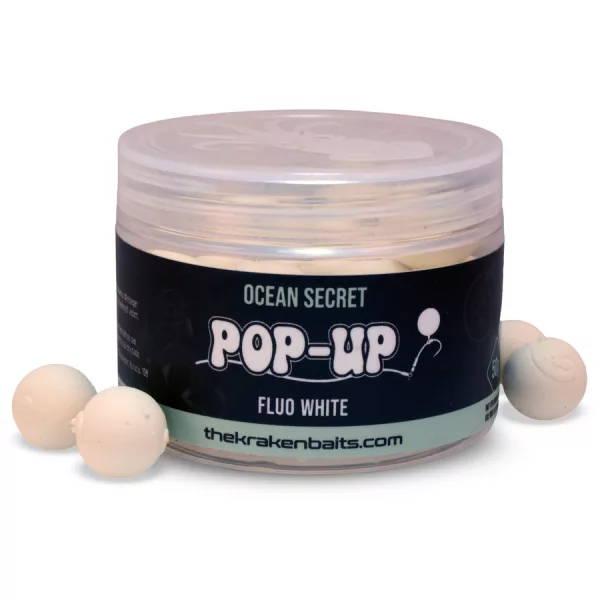 The Kraken Baits Ocean Secret Fluo White Hal-Kagyló 18mm Pop Up 50gr