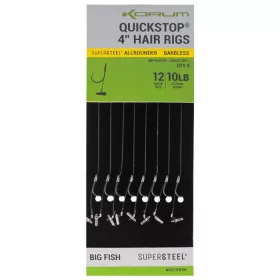   Korum Big Fish Hair Rigs W Quickstops Size 10 Montură Monofil Fără Barbă Cu Ochi