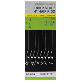   Korum Big Fish Hair Rigs W/Quickstops 10cm Size 8 Cârlig Monofil Gata Legat, Cu Ochi, Cu Barbetă