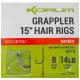 Korum Grappler Hair Rigs 38cm 10 Cârlig monofil pre-legat cu barbă și ochet