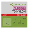 Korum Xpert Maggot Hooks To Nylon Monofil Cârlig Legat Cu Barbă 12