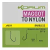 Korum Xpert Maggot Hooks To Nylon Monofil Cârlig Legat Fără Barbă 16