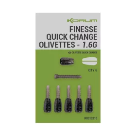   Korum Finesse Quick Change Olivettes Greutate Plută cu Schimbare Rapidă 1,6g