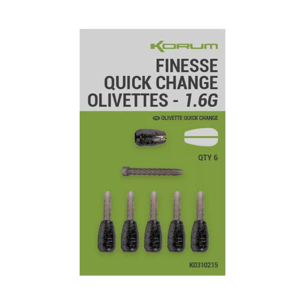 Korum Finesse Quick Change Olivettes Greutate Plută cu Schimbare Rapidă 1,6g