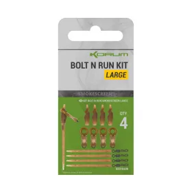   Korum Smokescreen Bolt N Run Kit Large Kit Monturi Finale 4buc