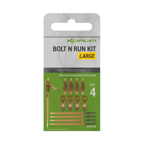 Korum Smokescreen Bolt N Run Kit Large Kit Monturi Finale 4buc
