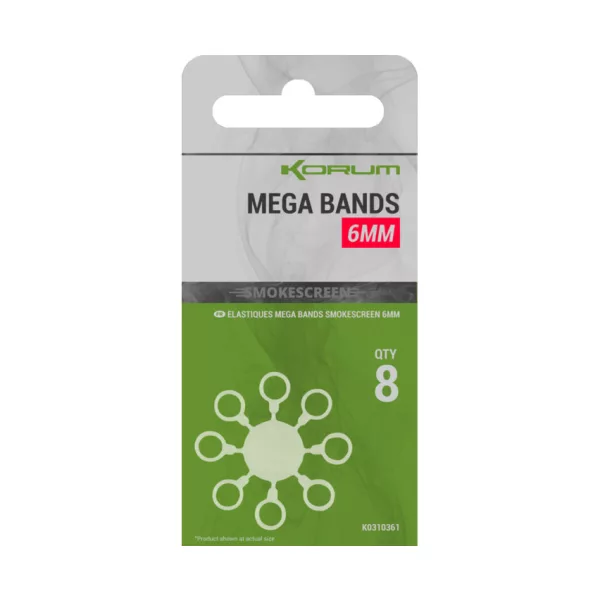 Korum Smokescreen Mega Bands 6mm Inele pentru pelete 8buc
