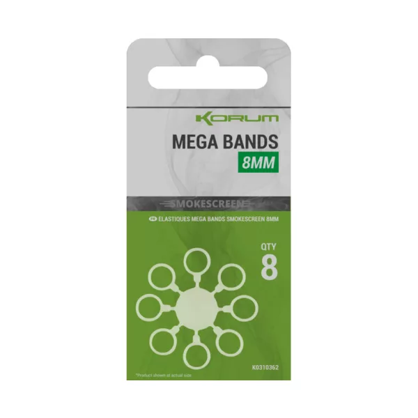 Korum Smokescreen Mega Bands 8mm Inele pentru pelete 8buc