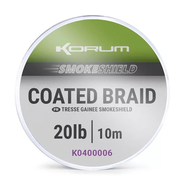 Korum Smokeshield Coated Braid 20lb Fir Împletit de Lider 10m