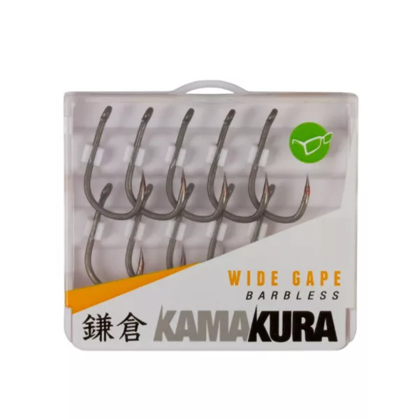 Korda Kamakura Wide Gape Barbless 6 Cârlig fără barbă, cu ochi 10 buc