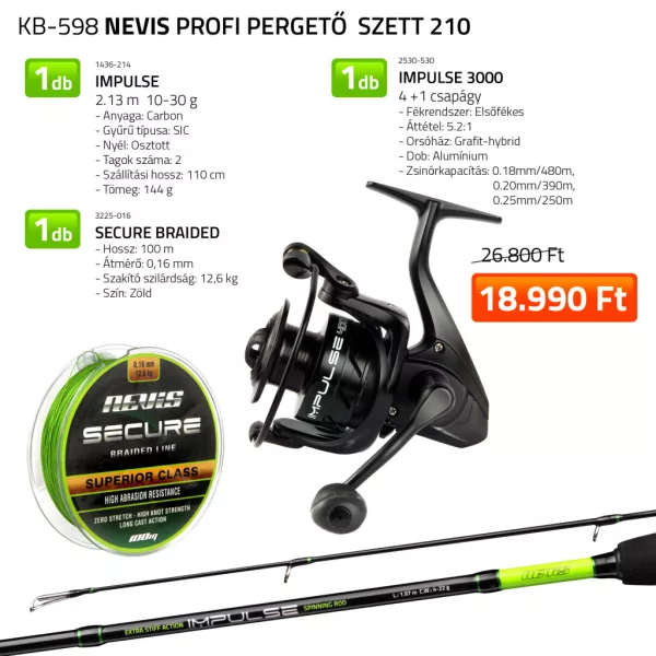 Nevis Profi Pergető Szett 2,10m Bottal
